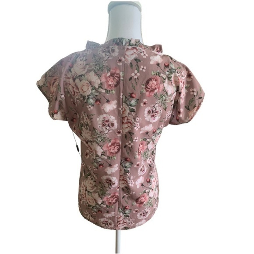 Beautiful ruffle floral vintage pink top - Picture 3 of 4